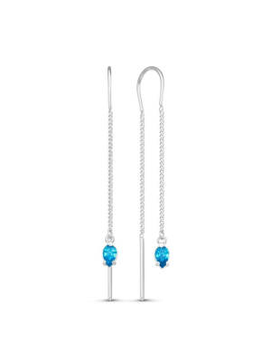 Серьги бижутерия, покрытие - серебрение, вставка - фианит (недрагоценный камень)