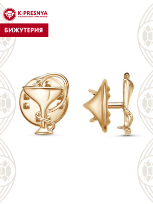 Значок бижутерия, покрытие - золочение, без вставок