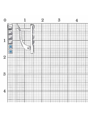 Серьги серебро 925 пробы, покрытие - платинирование, вставка - фианит (недрагоценный камень)
