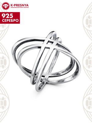 Кольцо серебро 925 пробы, покрытие - оксидирование, без вставок