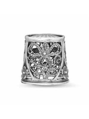 Наперсток бижутерия, покрытие - серебрение с оксидированием, без вставок