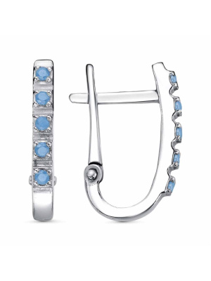 Серьги бижутерия, покрытие - платинирование, вставка - ситалл