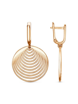 Серьги серебро 925 пробы, покрытие - золочение, без вставок