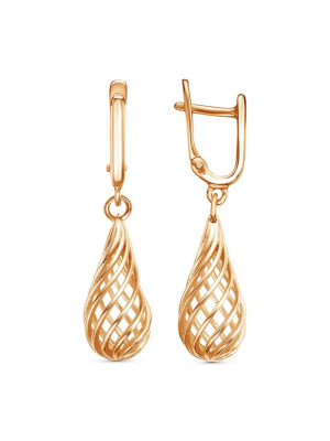 Серьги бижутерия, покрытие - золочение, без вставок