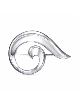 Брошь бижутерия, покрытие - платинирование, без вставок