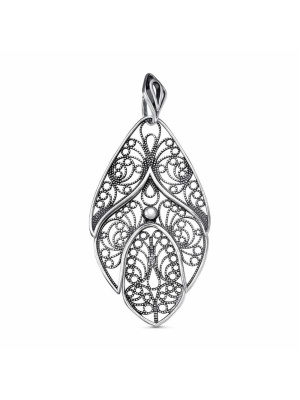 Подвеска серебро 925 пробы, покрытие - оксидирование, без вставок