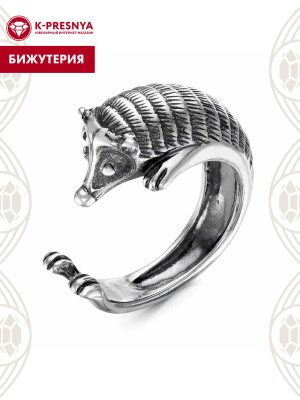 Кольцо бижутерия, покрытие - серебрение с оксидированием, без вставок