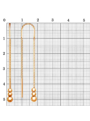 Серьги серебро 925 пробы, покрытие - золочение, без вставок
