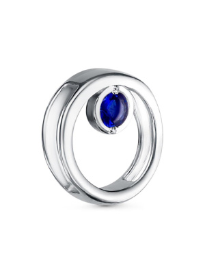 Подвеска серебро 925 пробы, покрытие - родирование, вставка - искусственная шпинель