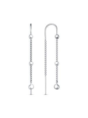 Серьги серебро 925 пробы, без покрытия, без вставок