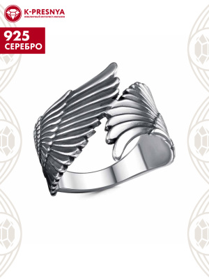 Кольцо серебро 925 пробы, покрытие - оксидирование, без вставок