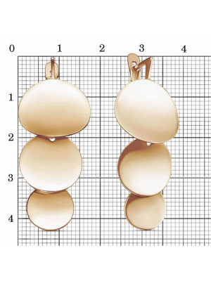 Серьги серебро 925 пробы, покрытие - золочение, без вставок