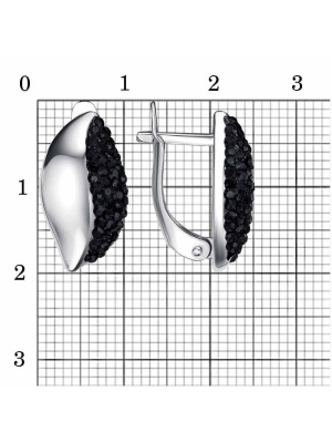 Серьги бижутерия, покрытие - платинирование, вставка - стекло ювелирное preciosa