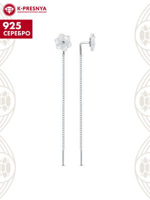 Серьги серебро 925 пробы, без покрытия, вставка - перламутр