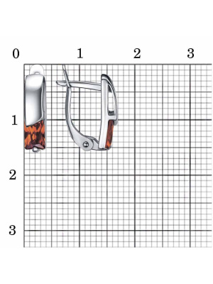 Серьги бижутерия, покрытие - платинирование, вставка - фианит (недрагоценный камень)