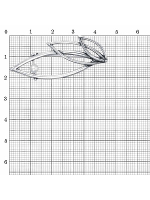 Брошь серебро 925 пробы, покрытие - оксидирование, вставка - имитация жемчуга