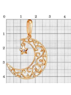 Подвеска бижутерия, покрытие - золочение, вставка - стекло ювелирное preciosa