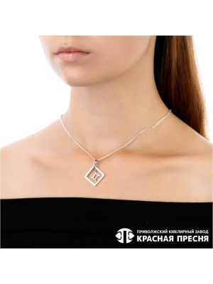 Подвеска"близнецы" серебро 925 пробы, покрытие - оксидирование, без вставок