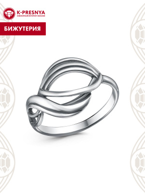 Кольцо бижутерия, покрытие - серебрение с оксидированием, без вставок