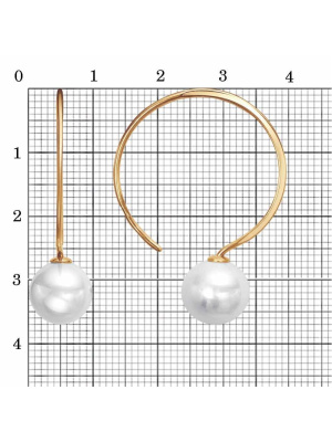 Серьги серебро 925 пробы, покрытие - золочение, вставка - имитация жемчуга