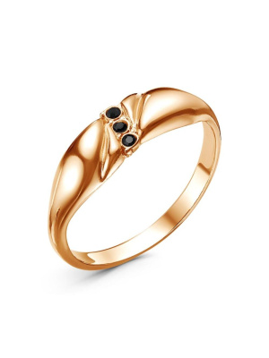 Кольцо бижутерия, покрытие - золочение, вставка - стекло ювелирное preciosa