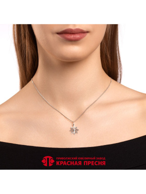 Подвеска серебро 925 пробы, покрытие - родирование, отделка - алмазная грань, без вставок