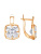 Серьги бижутерия, покрытие - золочение, вставка - фианит (недрагоценный камень)