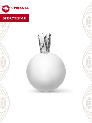 Подвеска бижутерия, покрытие - серебрение с оксидированием, вставка - имитация жемчуга