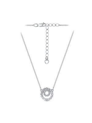 Колье серебро 925 пробы, без покрытия, вставка - стекло ювелирное preciosa