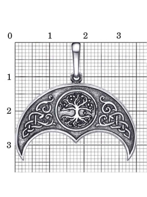 Подвеска бижутерия, покрытие - серебрение с оксидированием, без вставок