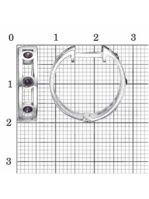 Серьги бижутерия, покрытие - платинирование, вставка - стекло ювелирное preciosa