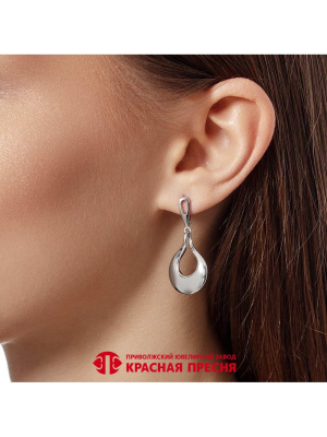 Серьги бижутерия, покрытие - платинирование, без вставок