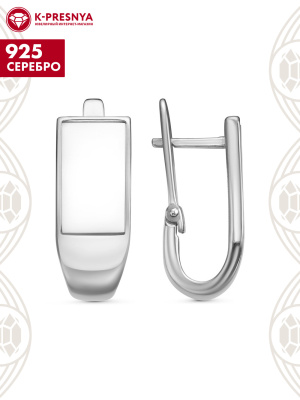 Серьги серебро 925 пробы, покрытие - родирование, вставка - стекло ювелирное собственной огранки