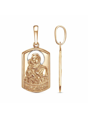 Подвеска "владимирская" бижутерия, покрытие - золочение, выборочное родирование, без вставок