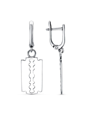 Серьги бижутерия, покрытие - платинирование, без вставок