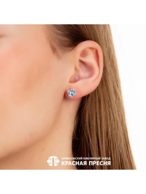 Серьги серебро 925 пробы, без покрытия, вставка - искусственная шпинель