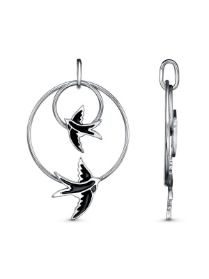 Подвеска бижутерия, покрытие - платинирование, отделка - эмаль, без вставок