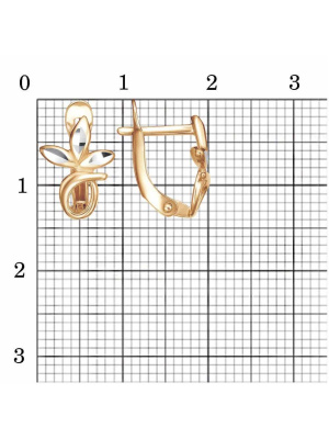 Серьги бижутерия, покрытие - золочение, отделка - алмазная грань, без вставок