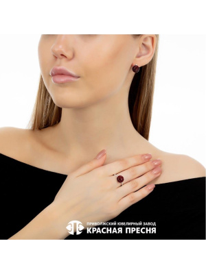 Серьги серебро 925 пробы, без покрытия, вставка - стекло ювелирное preciosa