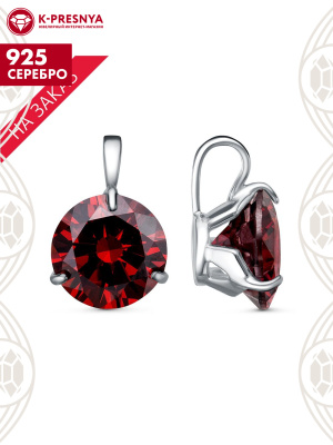 Подвеска серебро 925 пробы, покрытие - платинирование, вставка - фианит (недрагоценный камень)