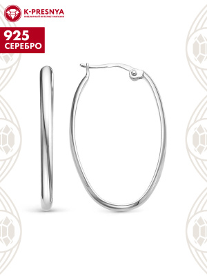 Серьги серебро 925 пробы, покрытие - родирование, без вставок