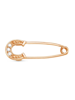 Брошь серебро 925 пробы, покрытие - золочение, вставка - фианит (недрагоценный камень)