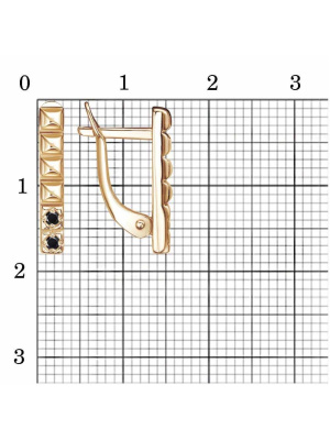 Серьги бижутерия, покрытие - золочение, вставка - фианит (недрагоценный камень)