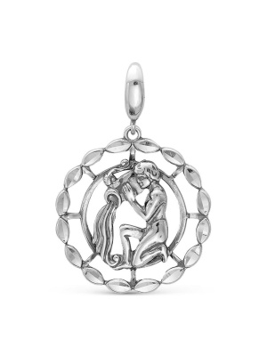 Подвеска "водолей" серебро 925 пробы, покрытие - оксидирование, отделка - алмазная грань, без вставок