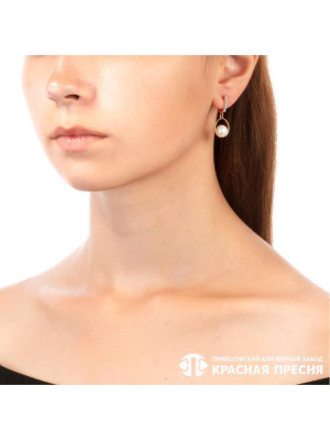 Серьги серебро 925 пробы, покрытие - золочение, выборочное родирование