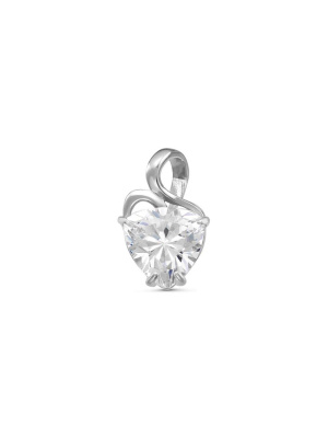 Подвеска серебро 925 пробы, покрытие - родирование, вставка - фианит (недрагоценный камень)