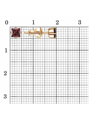Серьги серебро 925 пробы, покрытие - золочение, вставка - фианит (недрагоценный камень)