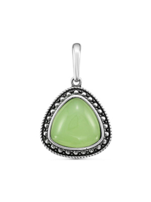 Подвеска серебро 925 пробы, покрытие - оксидирование, вставка - искусственный нефрит
