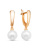Серьги серебро 925 пробы, покрытие - золочение, вставка - имитация жемчуга Серьги серебро 925 пробы, покрытие - золочение, вставка - имитация жемчуга