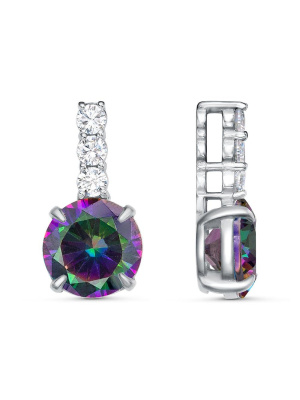 Подвеска серебро 925 пробы, покрытие - родирование, вставка - фианит (недрагоценный камень)